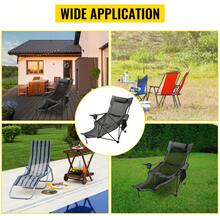 Folding Camp Chair With Footrest Mesh, Portable Lounge Chair With Cup Holder And Storage Bag, For Camping Fishing And Other Outdoor Activities (Grey) - Xám - Xem 7