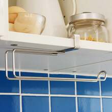 Stainless Steel Kitchen Paper Towel Holder, Clip-On Paper Towel And Cling Film Rack, Wall-Mounted Hanging Paper Dispenser - Multicolor - View 3