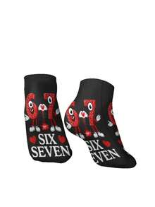 Children's Valentine's Day Embellished Printed Socks  Suitable For All Seasons - 白色 - 查看 4