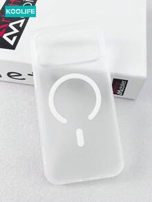 1 pieza Funda magnética para teléfono con tacto de piel Koolife, 2.0mm, PC+TPU, superficie mate, protección elevada para la lente, antideslizante, a prueba de golpes, compatible con iPhone 17/17 Pro/17 Pro Max - Blanco translúcido - Ver 3