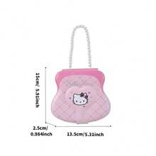 Miniso 1pc Sanrio Hello Kitty Shiny Party Series - Asymmetrical Pearl Handle Notebook, Durable PU Material Pearl Handle Design, Suitable For Students, Office And Creative Diary Use - Pink - View 11