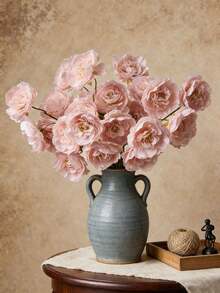 1/3/6 bông hoa sen 5 cánh bằng lụa nhân tạo có thân dài, hoa mẫu đơn dùng để trang trí tiệc cưới, lễ cưới, tự tay cắm hoa. - Màu Hồng baby - Xem 11