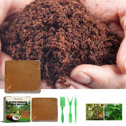 Coconut Fiber Nutritious Substrate Brick, Natural Coconut Fiber Formula, Suitable For Potted Plants, Lawn, Promotes Rooting, Germination, Organic Cultivation Material