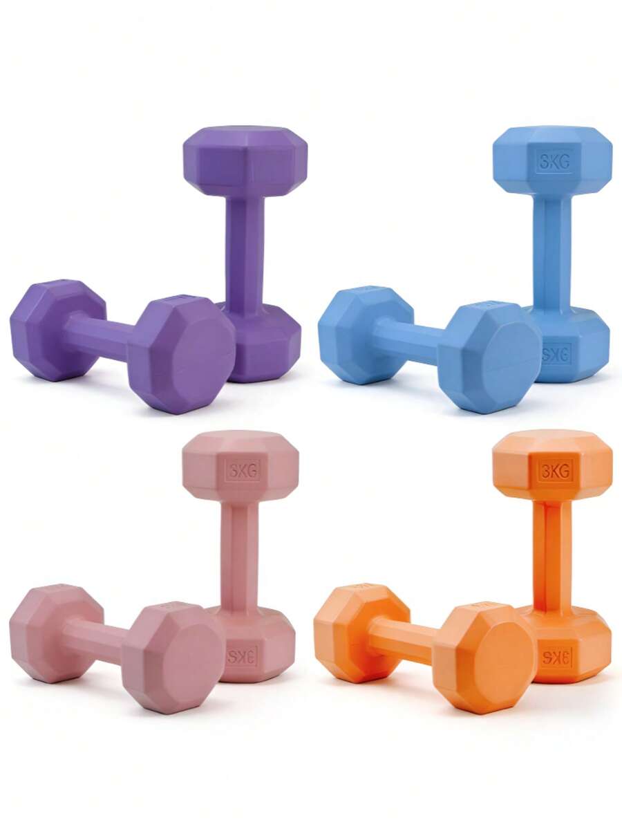 1 Set/2 Piezas de Mancuernas de Fitness, Utilizadas para Entrenamiento de Fuerza y Desarrollo Muscular, Fabricadas en Metal Sólido, Antideslizantes y Resistentes al Desgaste, Adecuadas para Entrenamientos en Casa, Gimnasio y Oficina, y Aplicables a Adultos y Adolescentes. - color aleatorio - Ver 1
