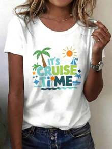 Summer BestsellersV-Neck T-Shirt With Standard Size Cruise Time Graphic Tee Suitable For Daily Life, , Leisure, And The Best Choice To Give To Friends And FamilysuppleDaily Outfits For Men And Women, Vacation Outfits Women, Tops For Women, Vacation Outfits Women, Tops For Women, Vacation Outfits Women, Tops For Women, Vacation Outfits Women, Tops For Women - 白色 - 查看 10