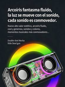 Altavoz Bluetooth portátil inalámbrico, batería de larga duración de 2000 mAh con iluminación RGB, compatible con teléfonos móviles, tabletas y televisores. Potente subwoofer, ideal para coches, actividades al aire libre, acampadas, playa y fiestas Los colores se envían al azar. - Multicolor - Ver 5
