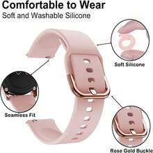 1/2/3pcs 18mm/20mm/22mm Soft Silicone Watch Band, Adjustable Quick Release Replacement Strap Compatible With Samsung Galaxy Watch Active 2 40mm/44mm, Active 42mm, 3/4/5/6, Gear S2/S3 Frontier/Classic, Watch GT 2/3 Pro 42mm/46mm, Honor Amazfit GTS 2 BIP - Pink - View 3