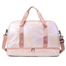 亮面珍珠色健身包，带鞋仓和干湿分离口袋，男女通用大容量旅行手提包/旅行包，瑜伽包，运动包，旅行行李包，休闲包，采用耐用防水牛津布面料，多隔层设计，适合户外运动、运动装备收纳、运动配件收纳、篮球配件收纳、足球配件收纳、旅行收纳、休闲包、体育赛事收纳，男士礼物，女士礼物，运动礼品 - 彩色 - 查看 12