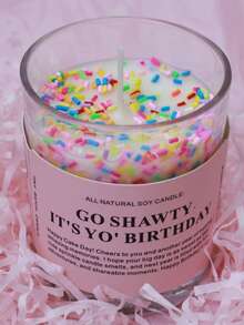 1pc Cute Cupcake Candle, Happy Birthday! Wishing You A Very Happy Birthday And Many More Wonderful Memories In The Year Ahead. May Your Birthday Be As Sweet As This Adorable Frosted Candle, And May The Coming Year Be Filled With Fun, Adventure, And Moments Worth Sharing. Happy Birthday! Suitable For All Birthday Celebrations! Candle In Jar, Candle, Gift, Home Decor, Birthday Decor, Birthday Candle, Decoration. - Multicolor - View 14