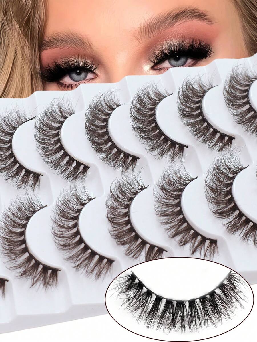 7 Pairs Messy Fluffy False Eyelashes, European And American Style 3D Curly Lashes - Fluffy Lashes - View 1