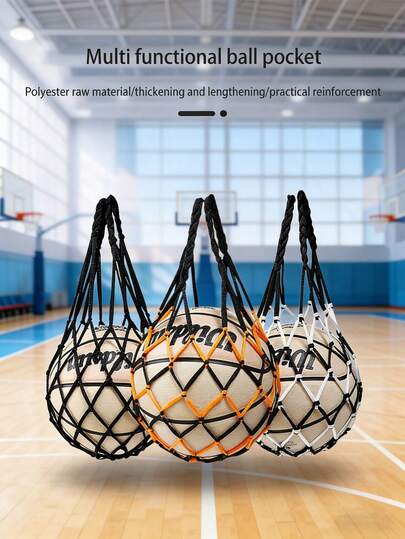 Portable Hanging Sports Ball Storage Bag | Basketball Mesh Bag, Volleyball/Soccer Mesh Bag | Single Ball Storage Bag, Large Mesh Bag, Thickened Basketball/Soccer/Volleyball Mesh Storage Bag, Suitable For Gym, Travel, School, Training, Multi-Functional Nylon Accessory (Bohemian Style, Multiple Colors Available)