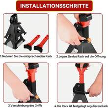 2er Set Unterstellböcke 3T KFZ mit Sicherungssplint & Gummiauflagen, 275-430mm 10 Stufig Höhenverstellbar Wagenheber Stützböcke Ständer, Profi Reifenwechsel Abstellbock Auto PKW Wohnmobil - A - Übersicht 7