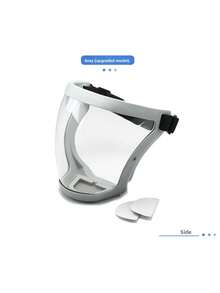 1pc Adjustable Plastic Mask With Vent And Breathing Valve, Full Coverage Transparent Shield, Comfortable Silicone Pad, Elastic Strap, Suitable For Kitchen And Industrial Use