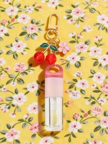 1pc Lip Glaze Bottling Bottle With Cherry Blossoms And Cherry Accessories, 1/2pcs Cherry Pendant Flower Refill Bottle, Key Chain Bottom Perfume Dispensing Tool, Ccd, Bag Pendant Mini Travel Portable Dispensing Bottle, Birthday Gift For Family And Friends, Holiday Gift,The Best Gift For Girls - Multicolor - View 8