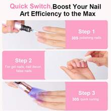 Rechargeable Electric Nail Grinder, Nail Drill Kit, Multi-Function Nail Polisher, USB Rechargeable - Thick Nail Grinding Nail Sanding Machine, 180mAh Lithium Battery Long Lasting, Professional Multi-Speed Electric Nail File, Nail Polishing Care Shaping Tool, Manicure Professional Grinding Tool, Nail Lamp & Grinder 2-In-1, Great Gift For Women, High Quality And Affordable - Nhiều màu - Xem 2