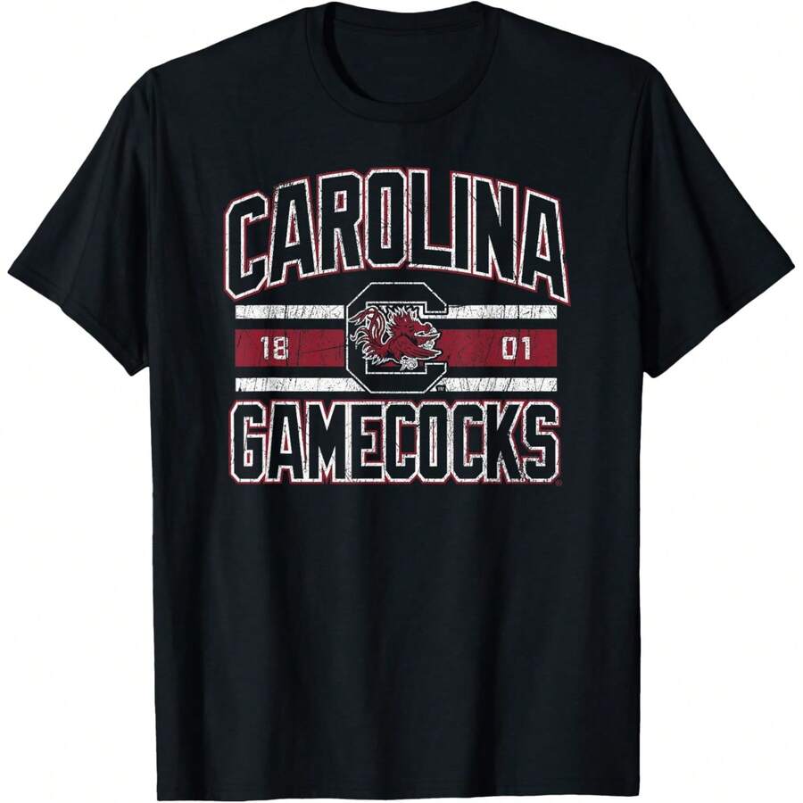 SouthA Carolina Gamecocks Vintage Stripe Officially Licensed T-Shirt - 黑色 - 查看 1