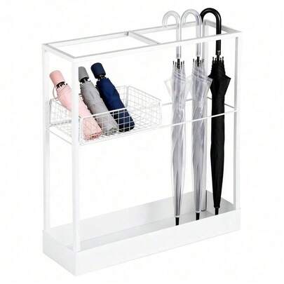 Shoze High Load-Bearing Metal Umbrella Stand, Large Capacity Drainage Design, Modern And Simple Entrance Umbrella Stand, Household Entrance Storage Bucket, Commercial Store Umbrella Stand