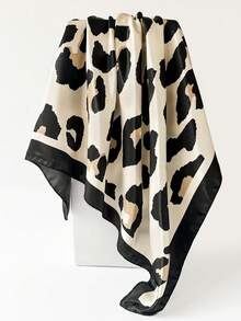 1 pieza Bufanda de mujer con estampado de leopardo, nueva bufanda cuadrada de 90 cm de seda sintética, pañuelo para el cuello primavera/verano, accesorio versátil - D9503 - Ver 15