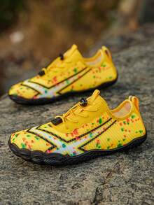 L.S.W.P 男士水鞋,速干赤足水袜,防滑轻便水鞋,适用于沙滩、泳池、瑜伽、钓鱼、冲浪、徒步和攀岩 - 黃色 - 查看 4