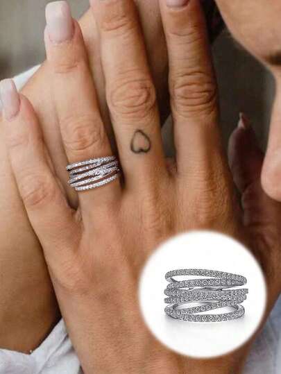 1 pezzo Anello vintage in argento sterling 925 con linee avvolte, adatto per le donne, stile vintage, adatto per uso quotidiano o come regalo