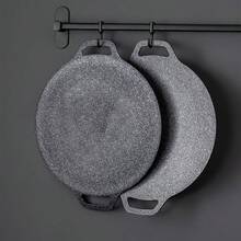 1个韩式烧烤炉，13.39英寸不粘圆形烤盘，适合家庭和户外使用，家用厨房电器 - 黑色 - 查看 8