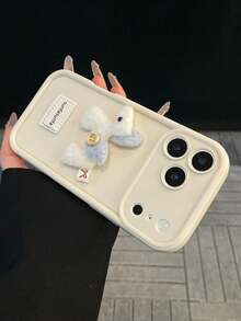 Cute Pony Fashion Sweet Cool Style Minimalist Solid Color Phone Case Compatible With Iphone 17 Pro Max, Anti-Fingerprint Daily Commute Essential With Fluffy Cute Pony Compatible With IPhone 17/17 Pro/17 Pro Max/17 Air, 16/15/14/13/12/11/Pro/Pro Max/Plus, S20-S25/FE/Ultra, A56 5G, Compatible With Redmi Series | Cute Bow & Little Heart Decor, DIY Detachable Accessories,International Version, Not The Domestic Version Spring Birthday Gift - White - View 2