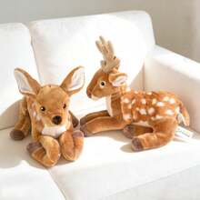 Lying-Down Deer Plush Toy, Soft And Fluffy Stuffed Animal, Suitable For Room Decoration, Car Interior Decoration, Children's Birthday Gift, Valentine's Day Gift, Mother's Day Gift. - 彩色 - 查看 4