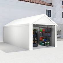 Garage Shelter/Storage Tent/UV-Protected Shelter With Roll-Up Window, Grey/White - Blanc - View 4