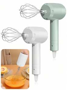 Batidora eléctrica de mano y batidor - Recargable por USB, a batería, portátil, ligera, fácil de usar, batidora de mano adecuada para hornear pasteles, galletas, magdalenas - Excelente para entusiastas y profesionales de la repostería casera - Multicolor - Ver 8