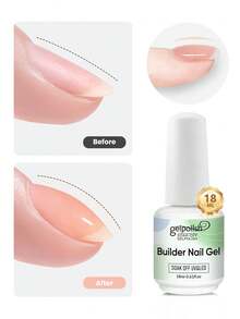 18毫升透明加固凝胶指甲油，用于加固、延长、底胶，瓶装，可卸除UV/LED凝胶延长 - 無色 - 查看 18