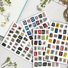 378pcs Vintage Letter Stickers Suitable For Planner, Diary And Notebook - Includes 4 Sheets Of A-Z Uppercase And Lowercase Letter Stickers, Matte Paper Material/DIY Decoration Supplies, Asymmetrical Cut Design, Specially Made For Planner And Notebook Decoration - Sticker - View 7