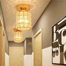 Nordic Crystal Flush Mount Ceiling Light, Corridor Hallway Entryway Foyer Balcony Dressing Room Bedroom Modern Minimalist Lighting Fixture - Multiple Styles - View 3