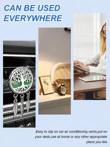 Car Air Vent Clip – Dreamcatcher Tree Of Life Design & Silver Feather Charms, Stainless Steel Aroma Diffuser For Car Interior, Decorative Fragrance Holder,Car Air Vent Interior Accessories - Dreamcatcher Aromatherapy - View 6