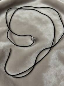 Dây chuyền choker hình nơ cầu kiểu Hàn Quốc mới năm 2026 dành cho nữ, thiết kế tối giản sang trọng. - hạt tròn - Xem 9