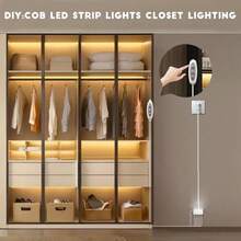 1/3/6pcs COB LED Light Strip, USB Wired Control With Adjustable Brightness, Warm White Light, Display Cabinet LED Light Strip, With Button Control Cabinet Light Back Adhesive That Can Be Cut, Suitable For Shoe Cabinets, Wardrobes, And Display Cabinets, Bedrooms, Ceilings, Stairs, Corridors, Decorative Lighting - USB - View 5