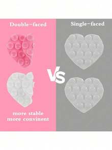 3pcs Silicone Heart-Shaped Double-Sided Suction Cup Phone Holder, No Need To Paste, High Suction Adsorption For Phone, Hands-Free Selfie Video Phone Stand Accessory - A - View 4