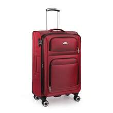 Lightweight Water-Resistant Softside Spinner Luggage With Secure TSA Lock,Expandable Design & Organized Interior & Portable Front Grab Handles & Adjustable Telescopic Handle,Suitable For Long Or Short Travel - Đỏ - Xem 14