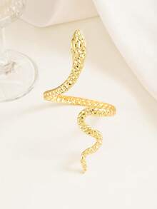 1pc Luxury Twisted Snake Bangle Bracelet, Suitable For Women's Daily Wear - Gold - View 4