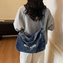 蓝色大容量水桶包，可作单肩包、斜挎包，商务女性日常通勤包。休闲手提包，大容量，宽肩带，可作单肩包或斜挎包使用。 - 彩色 - 查看 7