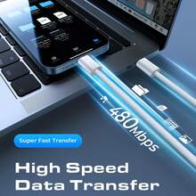 240W 1-3pcs [3.3/6.6/10ft] USB-C To Type-C Fast Charging Cable, Compatible With IPhone 17/16/15 Pro Max Car Charger, Tangle-Free Braided Type-C To Type-C Cable, Compatible With Samsung S25/24, IPad Air/Pro - Multicolor - View 2