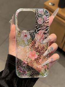 奢华豹纹硅胶猎豹纹高级IMD闪光渐变亮面豹纹花卉彩绘防震手机壳，兼容苹果 16 Pro Max、16、16 Pro；高级闪光渐变亮面手机壳，兼容 15 Pro Max；新款防震手机壳，兼容 14、13、12/11；超薄磨砂手机壳，兼容 14 Pro Max、11、14、13 Plus；柔软硅胶手机壳，兼容 15，春季礼物 - 彩色 - 查看 4