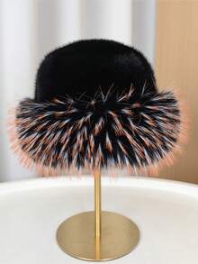 1件男女通用秋冬保暖毛绒蒙古帽，高品质蓬松帽，适合日常佩戴、滑冰、滑雪等。 - 彩色 - 查看 3