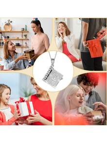 1本带书页的圣经，内含主祷文，配以十字架吊坠，护身符项链，圣经十字架，幸运符 - A - 查看 10