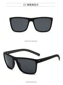 1副男士时尚高端经典户外驾驶眼镜，运动风格成人休闲时尚眼镜，适合所有季节 - 黑色 - 查看 6