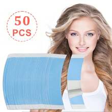 100pcs Double-Sided Super Sticky C-Shape Lace Front Wig Tape, Suitable For Hair Extensions And Wigs - Blue - View 14