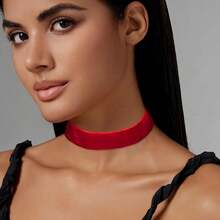 12pcs 1 Inch Width  Chokers Vintage Necklace For Women With Extension (XL-1019-3) - 2.54公分-12個-紅色 - 查看 7
