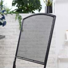 Garden Bistro Set For 3 People Including 1 Table And 2 Folding Chairs, Metallic Grey Colour, Ideal For Terrace And Balcony.