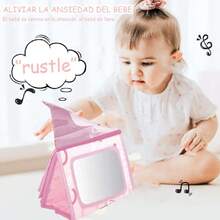 Espejo y Libro Sensorial para Bebe, juguetes estimulacion temprana bebe, juguetes para bebe de 0 a 6 meses, Juguetes Sensoriales para el Estrés y Ansiedad,Libro de Tela para niños y niñas(Rosa),40964696 - Multicolor - Ver 5