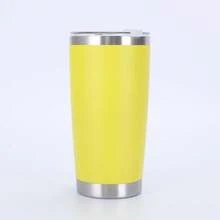 1个600毫升/20盎司不锈钢保温杯，旅行保温咖啡杯，冷热饮水瓶，带吸管孔水瓶 - 彩色 - 查看 17