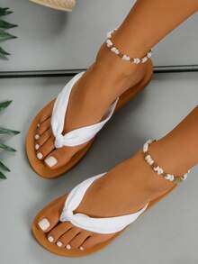 Flip Flops For Women With Arch Support Yoga Mat Comfortable Summer Beach Walking Thong Cushion Sandals Slip On Indoor Outdoor - 白色 - 查看 3